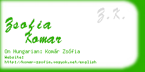 zsofia komar business card